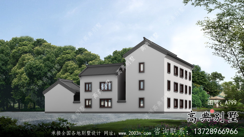 新中式別墅自建新農村三層工程建筑工程圖紙整套