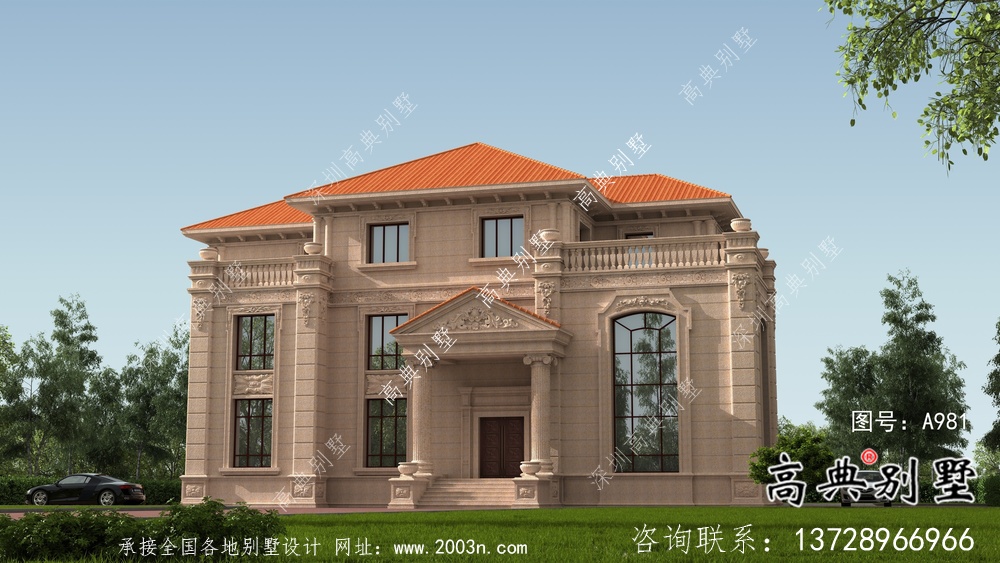 舒適三層復式歐式風格農村自建房屋設計圖