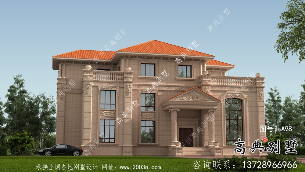 舒適三層復式歐式風格農村自建房屋設計圖