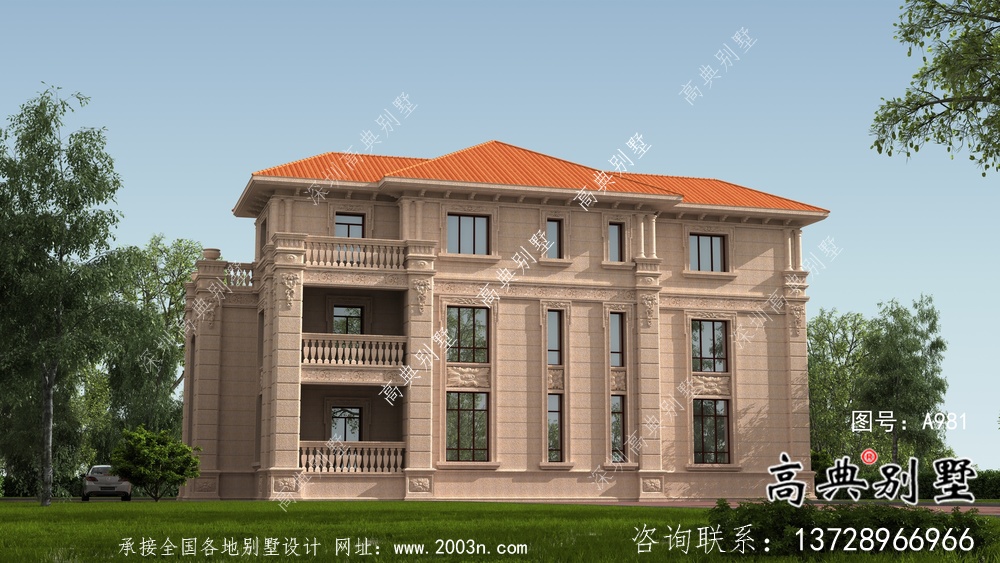 舒適三層復式歐式風格農村自建房屋設計圖