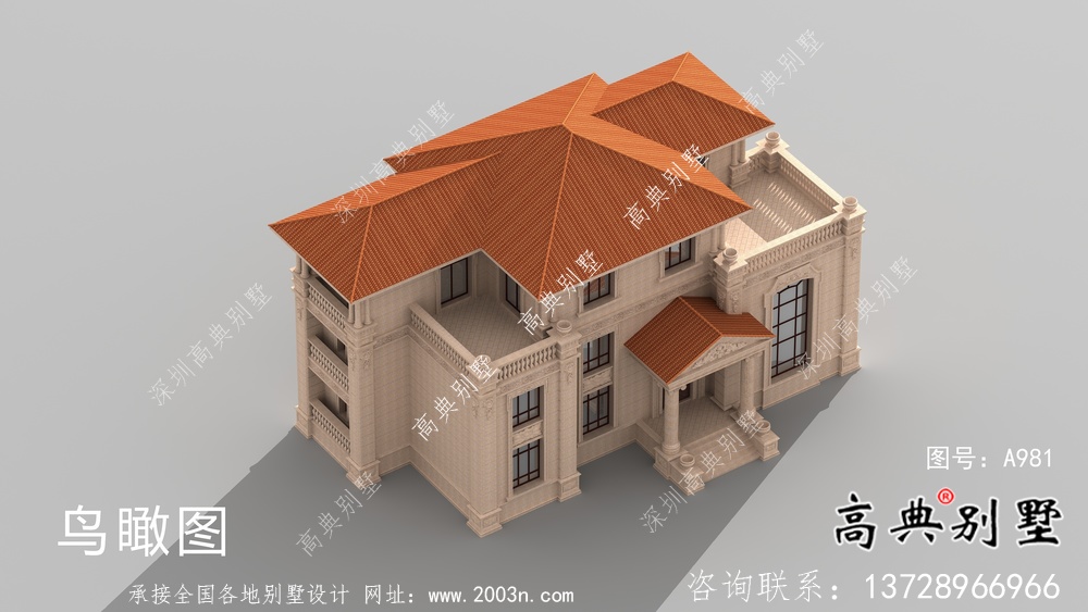 舒適三層復式歐式風格農村自建房屋設計圖