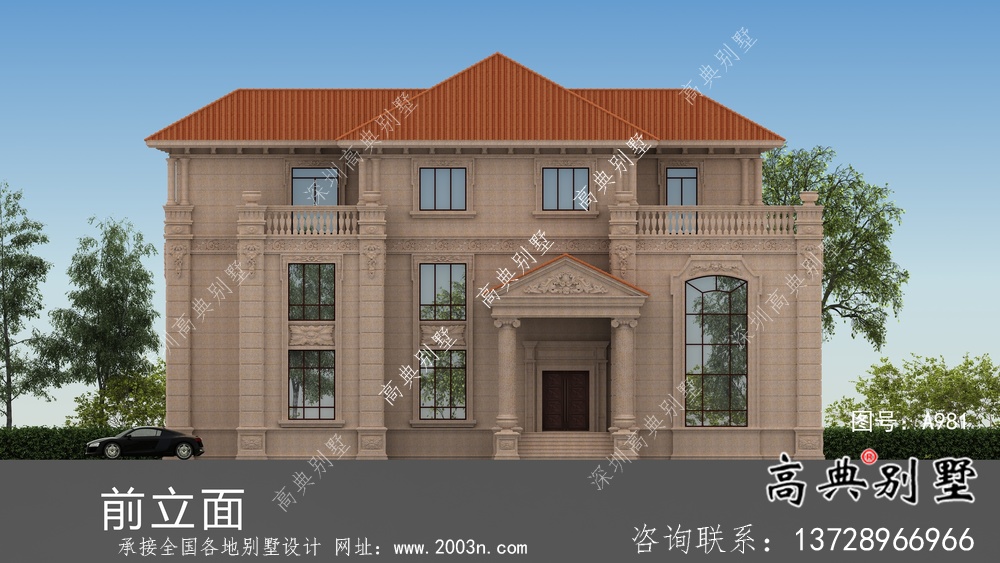 舒適三層復式歐式風格農村自建房屋設計圖