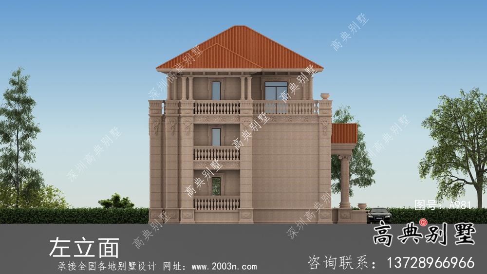 舒適三層復式歐式風格農村自建房屋設計圖