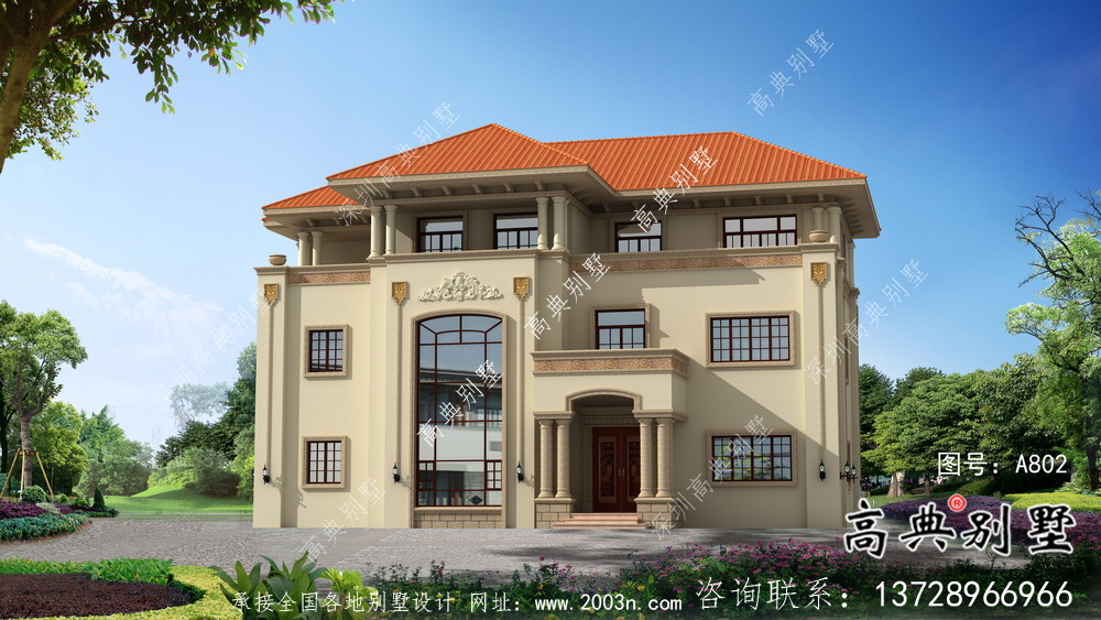 農村自建房三層歐式別墅設計圖紙