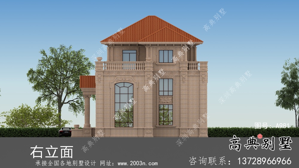 舒適三層復式歐式風格農村自建房屋設計圖