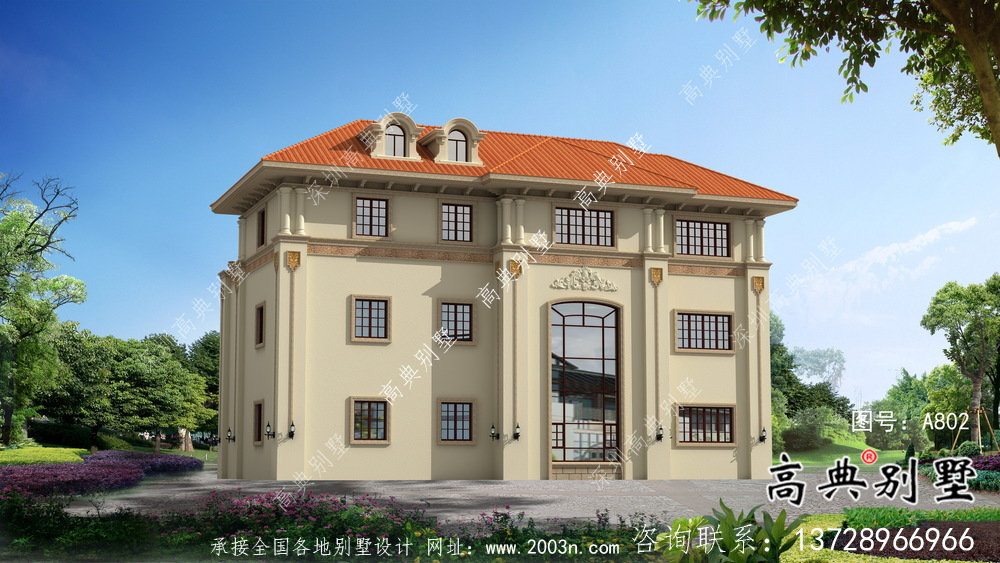 農村自建房三層歐式別墅設計圖紙