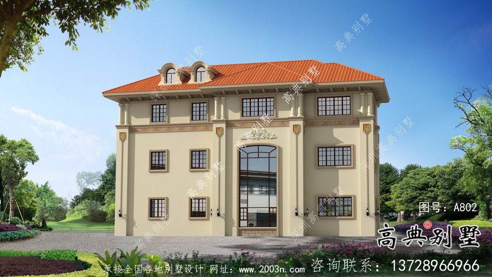 農村自建房三層歐式別墅設計圖紙