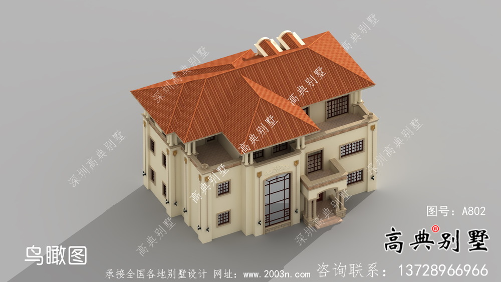 農村自建房三層歐式別墅設計圖紙