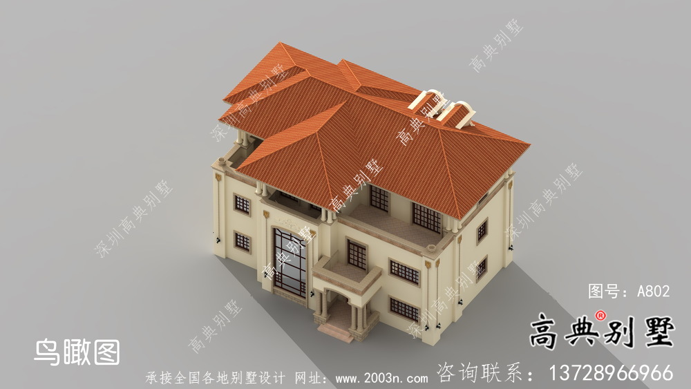 農村自建房三層歐式別墅設計圖紙