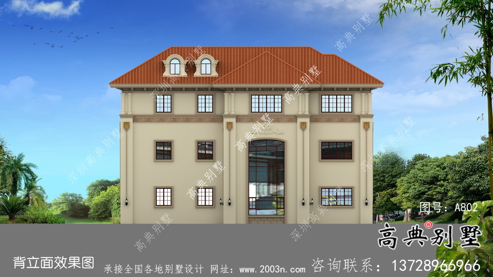 農村自建房三層歐式別墅設計圖紙