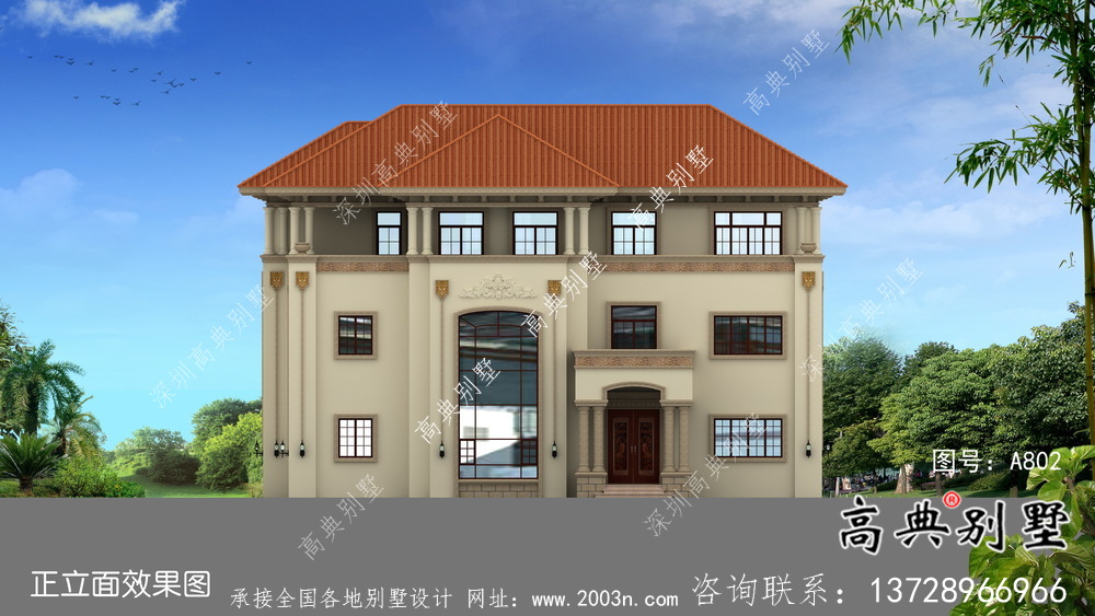 農村自建房三層歐式別墅設計圖紙