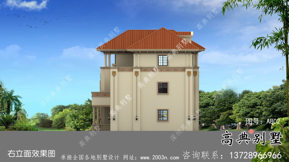 農村自建房三層歐式別墅設計圖紙