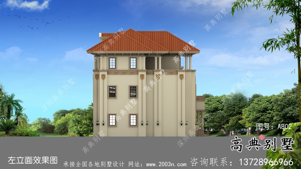 農村自建房三層歐式別墅設計圖紙