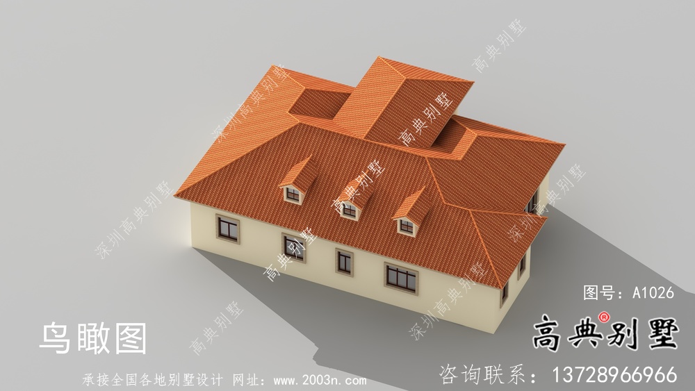 外觀簡易單層實用的別墅設計圖，效果圖