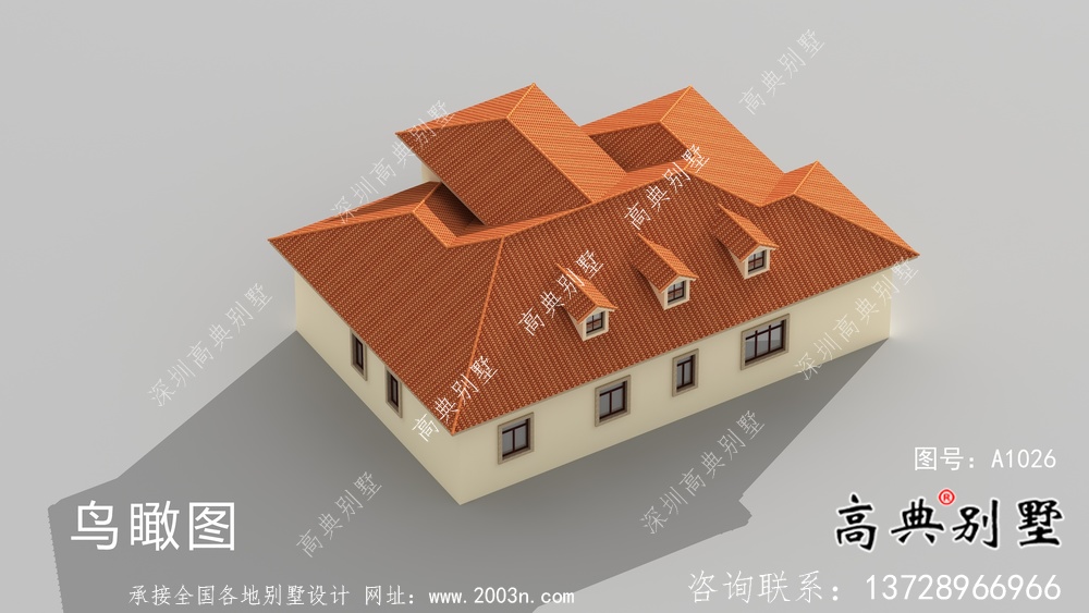 外觀簡易單層實用的別墅設計圖，效果圖