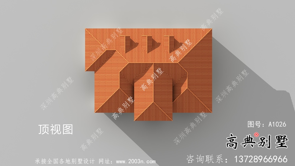 外觀簡易單層實用的別墅設計圖，效果圖