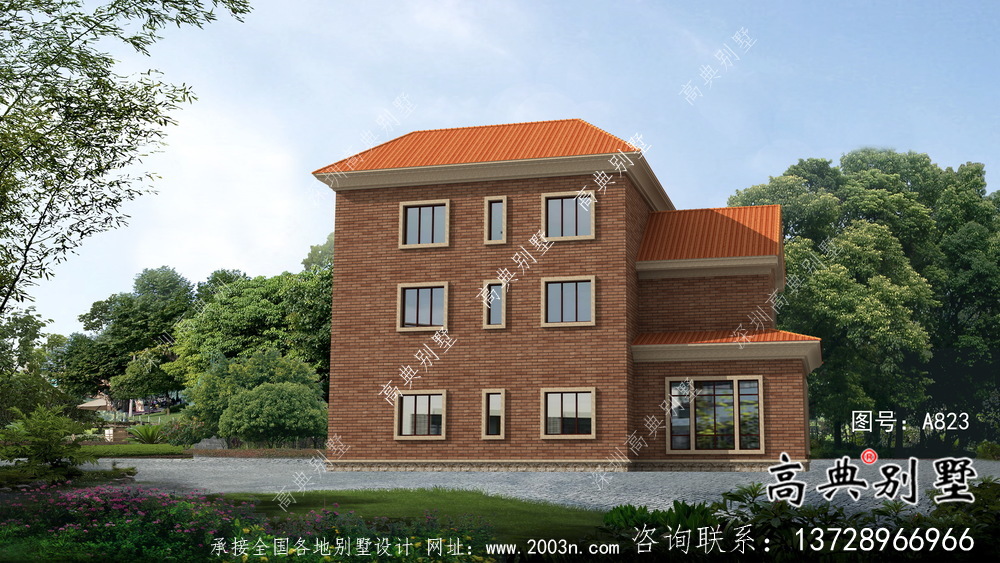 三層歐式農村自建別墅設計圖紙