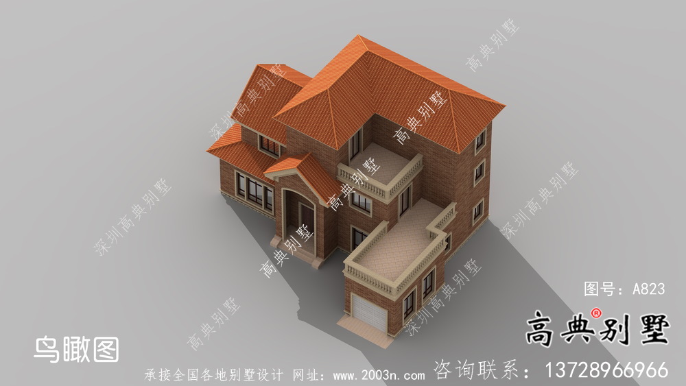 三層歐式農村自建別墅設計圖紙