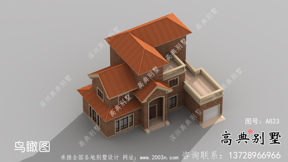 三層歐式農村自建別墅設計圖紙