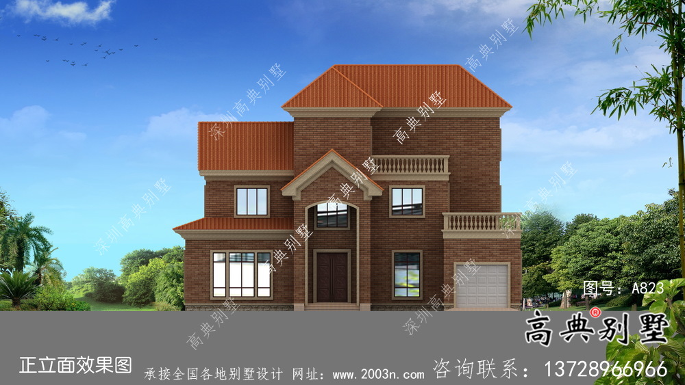 三層歐式農村自建別墅設計圖紙