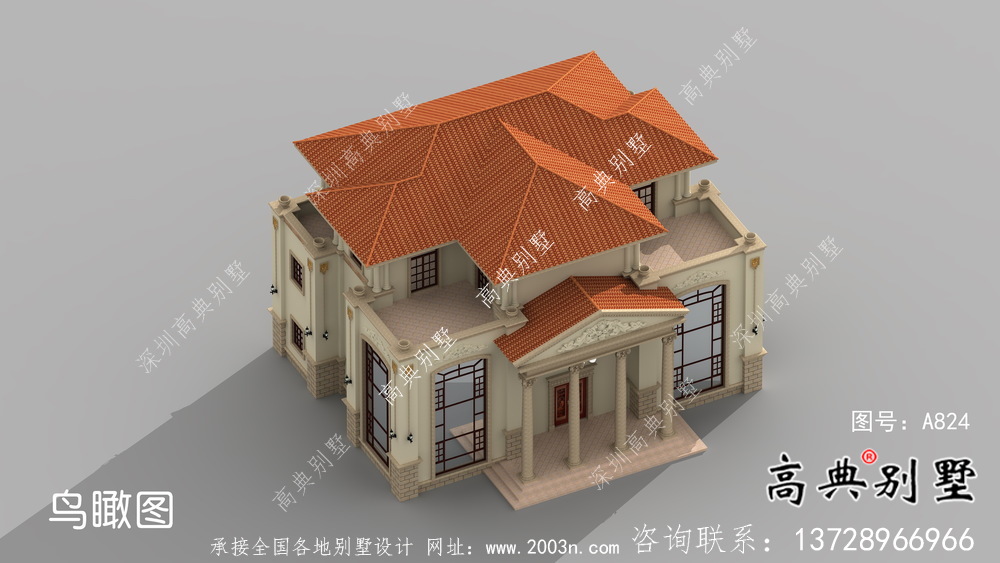 雙拼三層歐式農村自建別墅設計圖紙大全