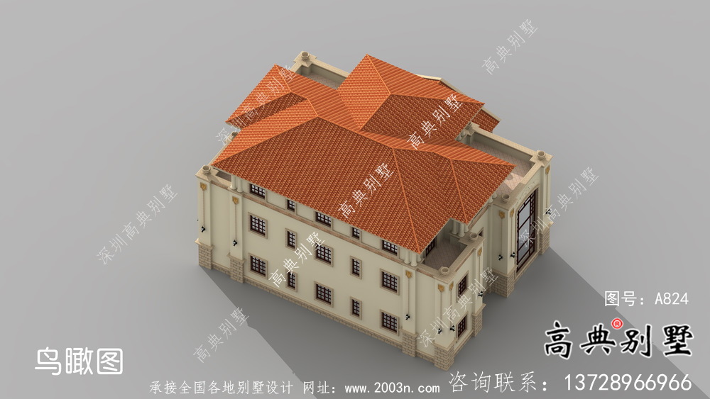 雙拼三層歐式農村自建別墅設計圖紙大全