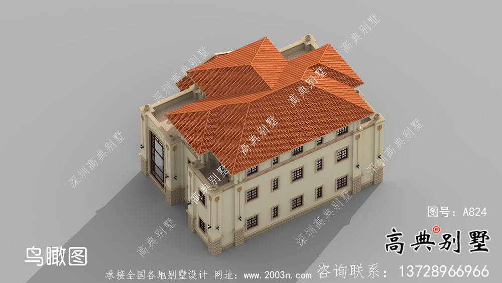 雙拼三層歐式農村自建別墅設計圖紙大全