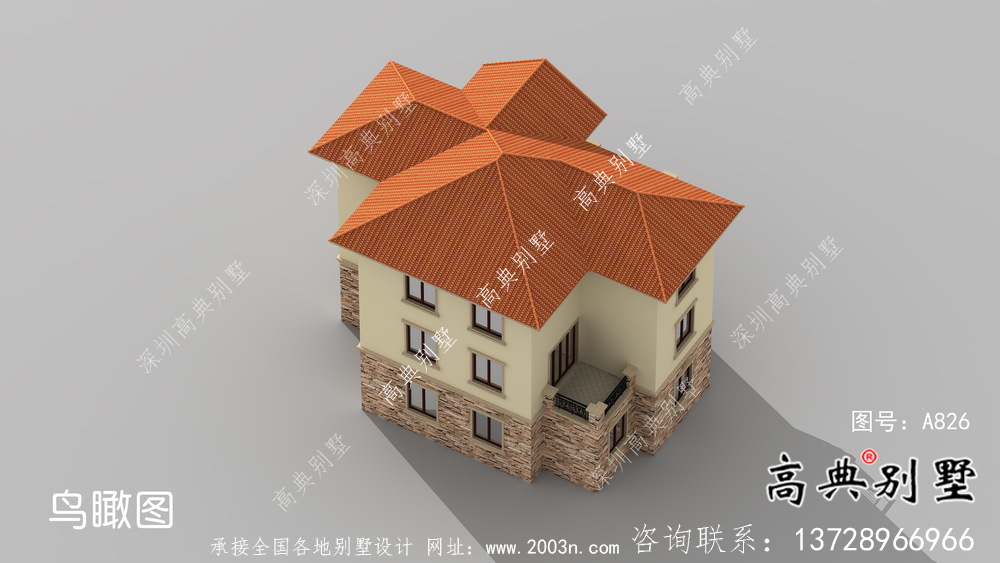 農村三層歐式風格別墅全套設計圖