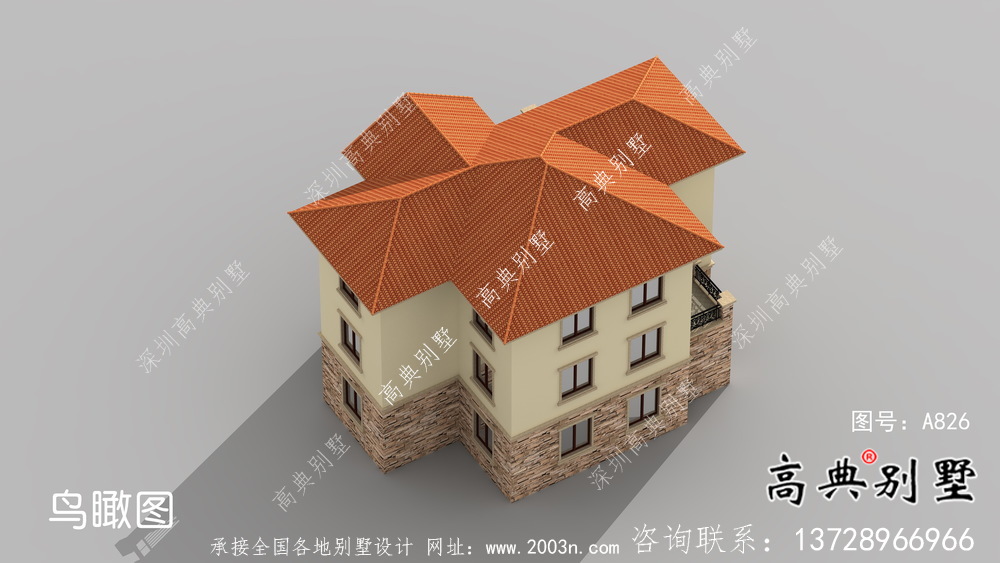 農村三層歐式風格別墅全套設計圖