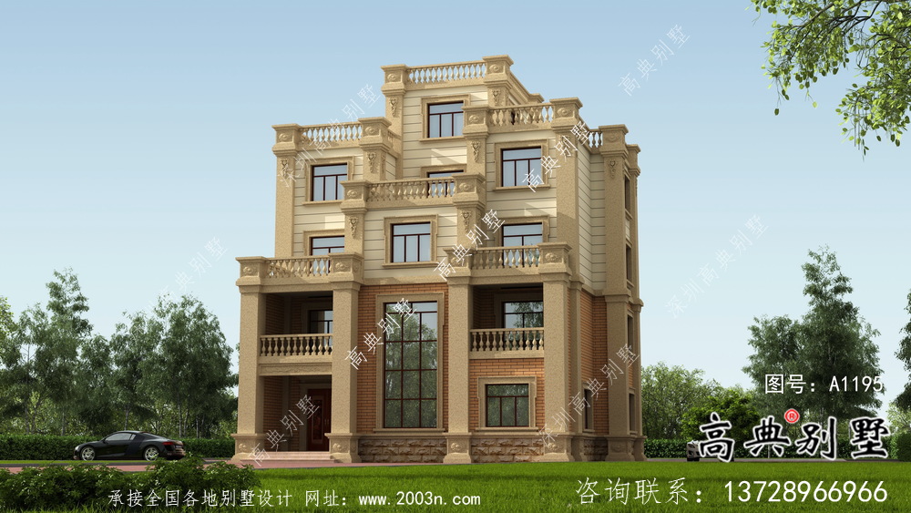 大方精美歐式風格住宅設計圖紙+效果圖
