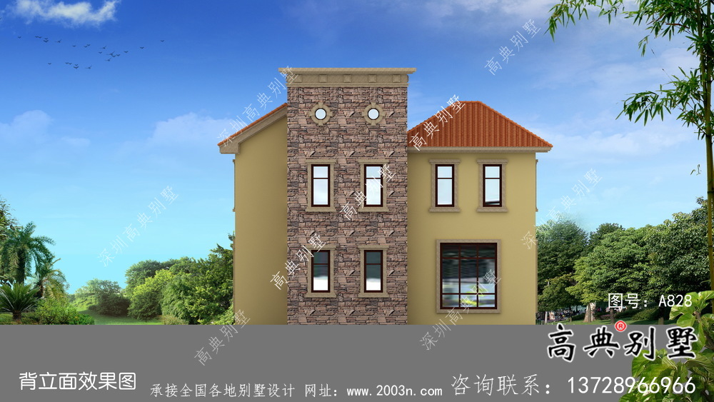 三層優雅歐式古典鄉村別墅設計圖及效果工程圖紙