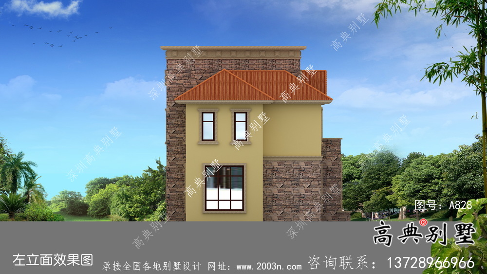 三層優雅歐式古典鄉村別墅設計圖及效果工程圖紙