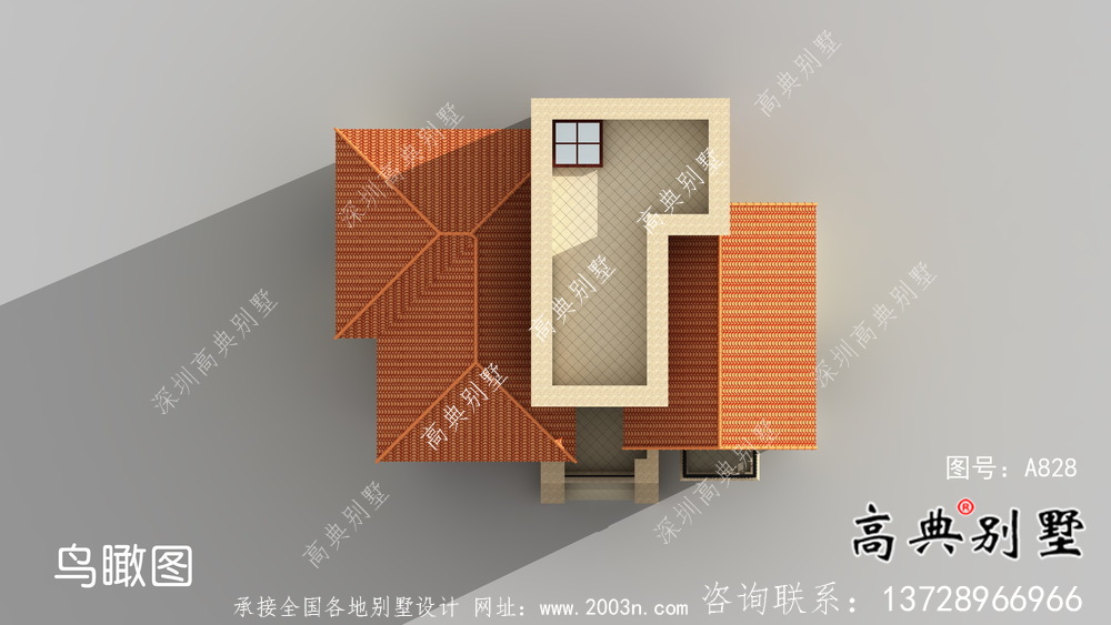 三層優雅歐式古典鄉村別墅設計圖及效果工程圖紙