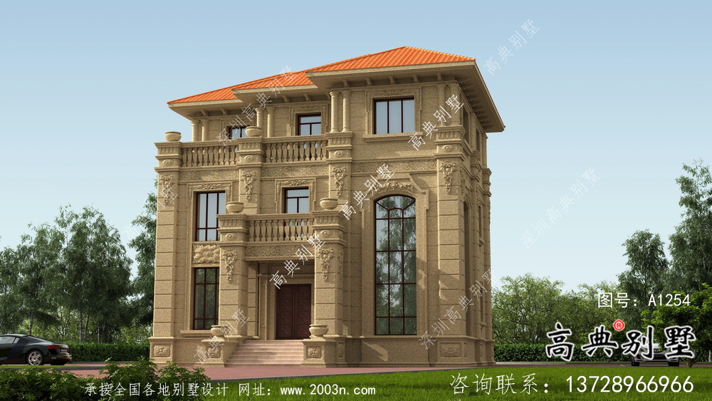 三層奢華大氣歐式風(fēng)格別墅建筑設(shè)計(jì)
