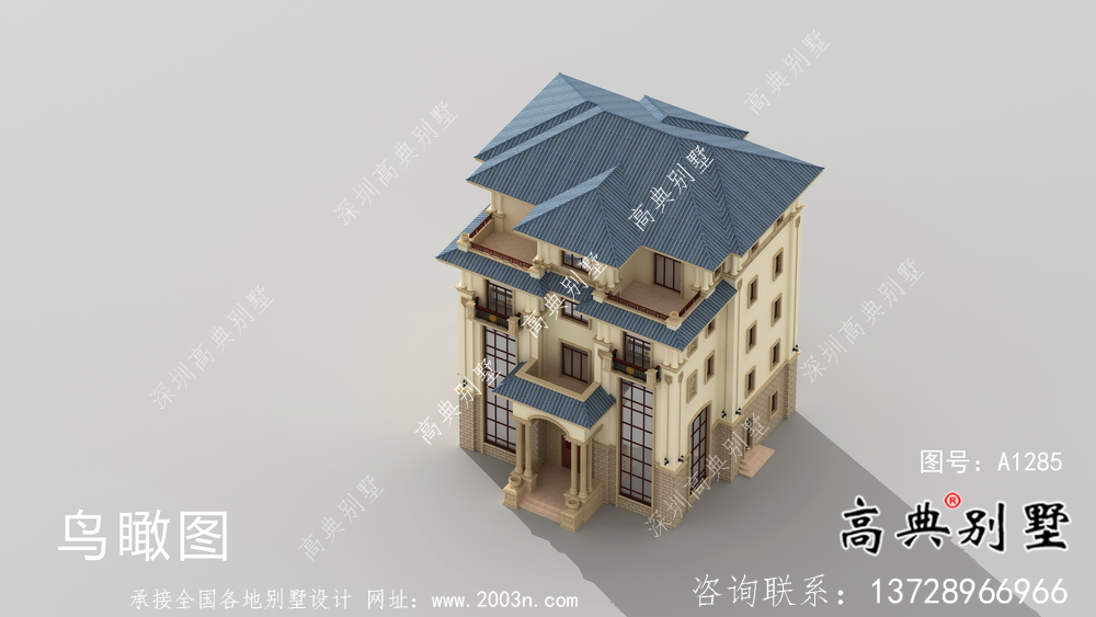 意大利風格的五層別墅效果圖