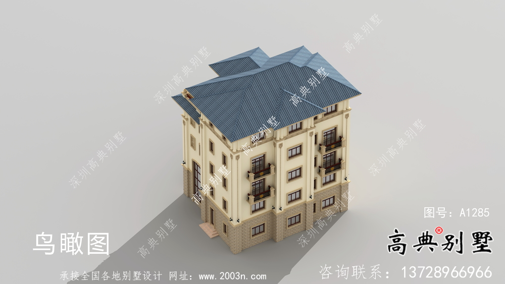 意大利風格的五層別墅效果圖