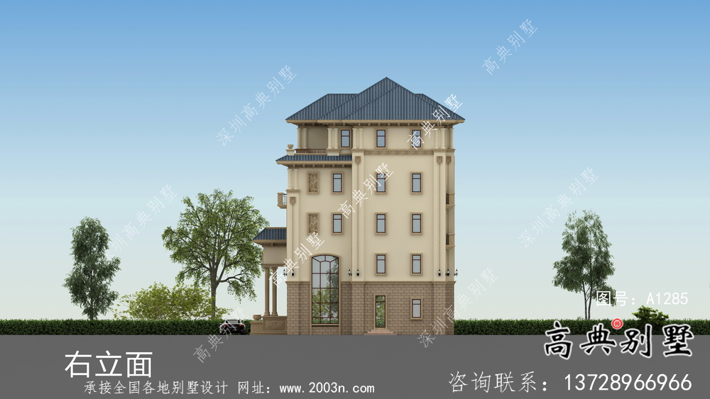 意大利風格的五層別墅效果圖