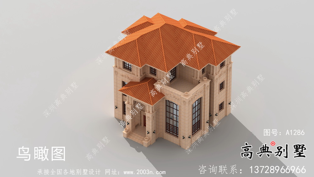三層豪華大氣歐式風格別墅建筑設計