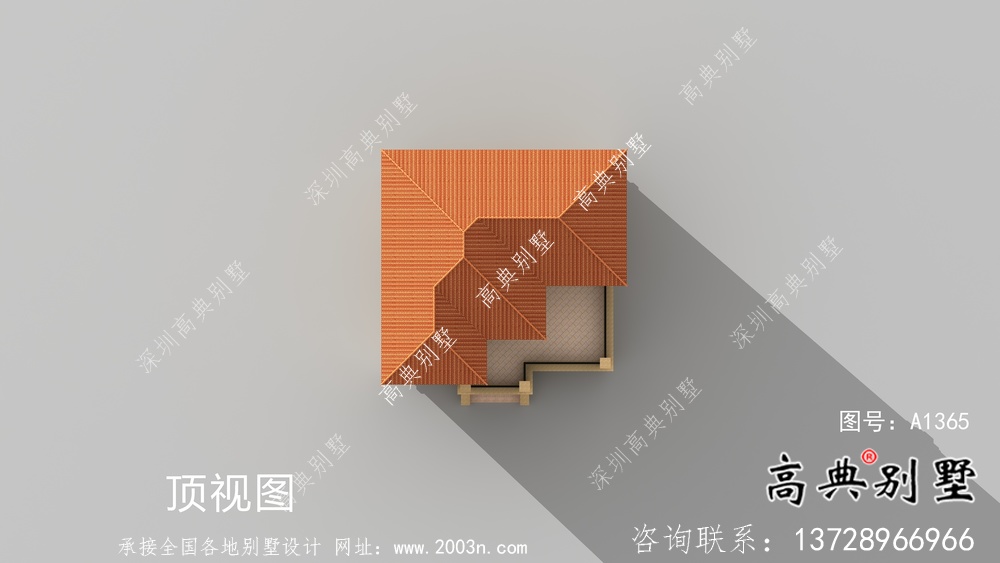 三層復式帶露臺的歐式風格別墅效果圖