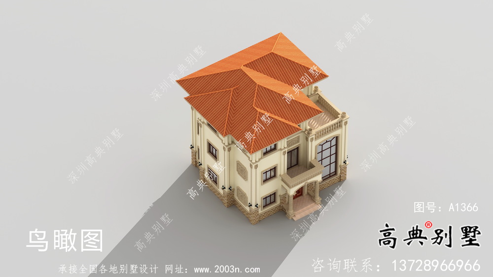三層鄉村復式樸素的獨棟別墅效果圖