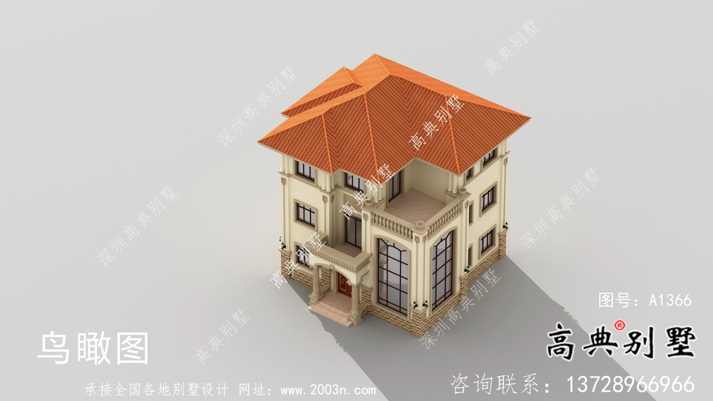 三層鄉村復式樸素的獨棟別墅效果圖