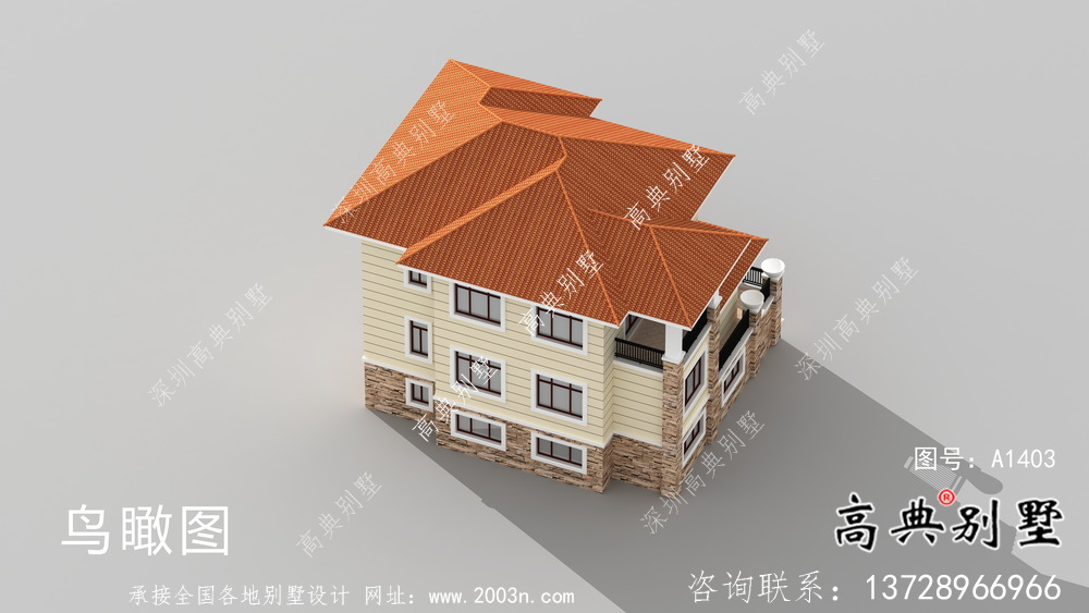 兩層帶地下室意大利風格別墅建筑設計圖