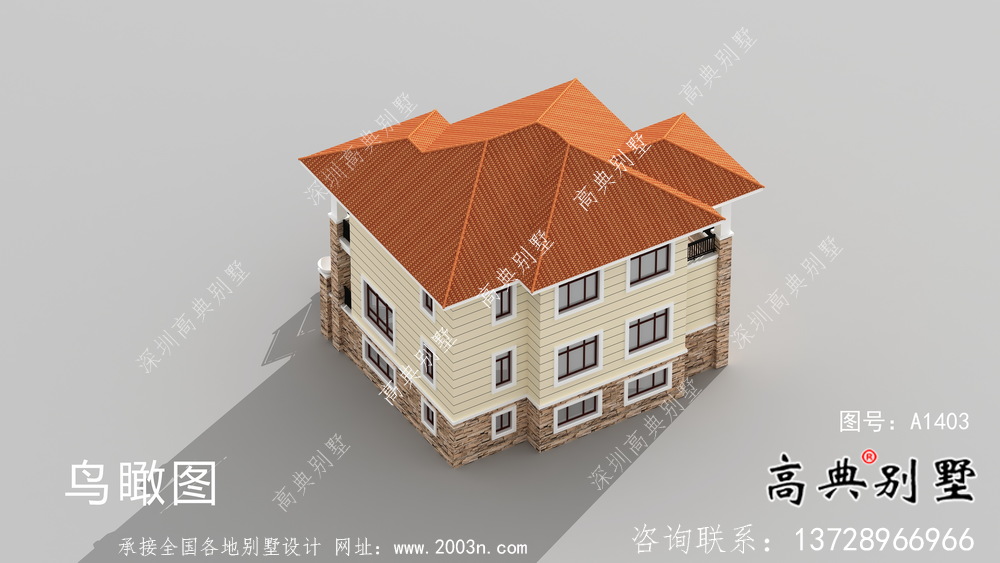 兩層帶地下室意大利風格別墅建筑設計圖