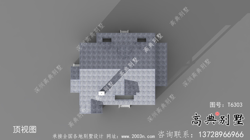 美式別墅單層農村自建別墅效果圖