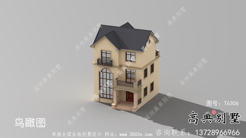 優(yōu)雅大氣歐式住宅建筑設(shè)計(jì)圖，效果圖