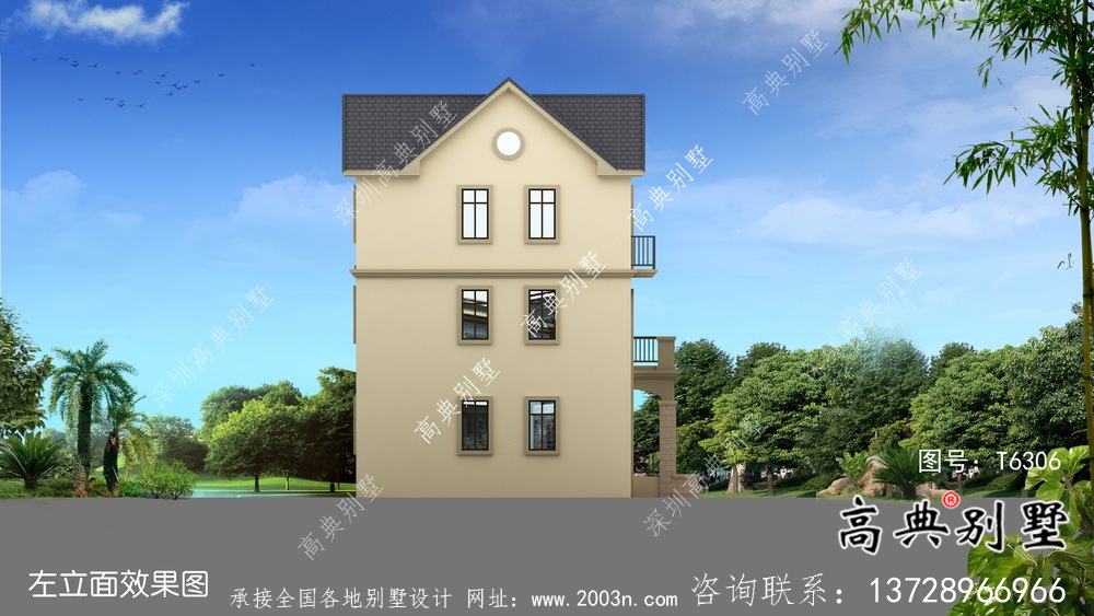 優(yōu)雅大氣歐式住宅建筑設(shè)計(jì)圖，效果圖