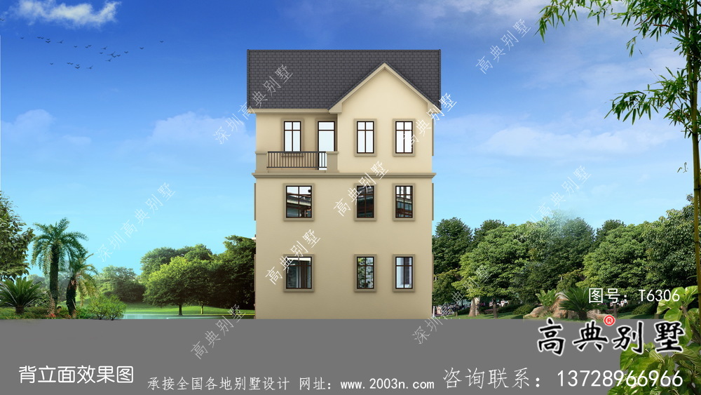 優(yōu)雅大氣歐式住宅建筑設(shè)計(jì)圖，效果圖