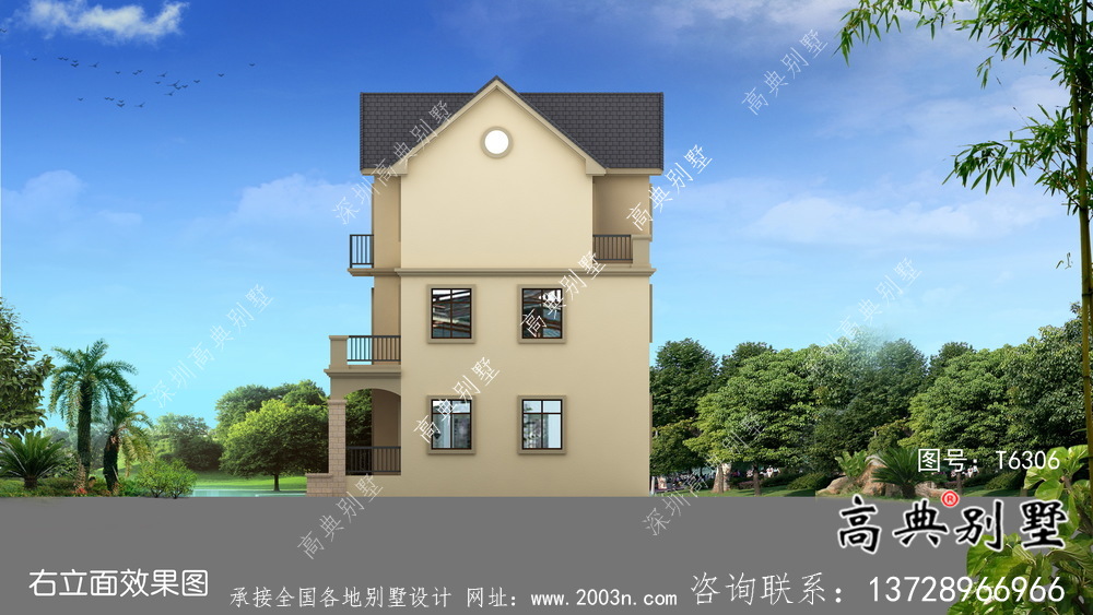 優(yōu)雅大氣歐式住宅建筑設(shè)計(jì)圖，效果圖