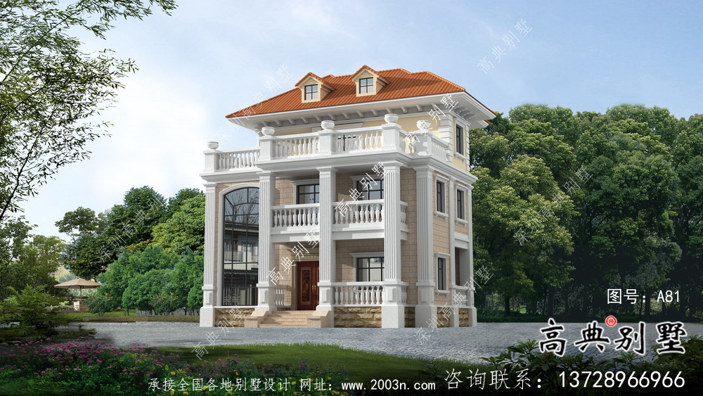 三層歐式古典豪宅別墅復式大客廳設計效果圖