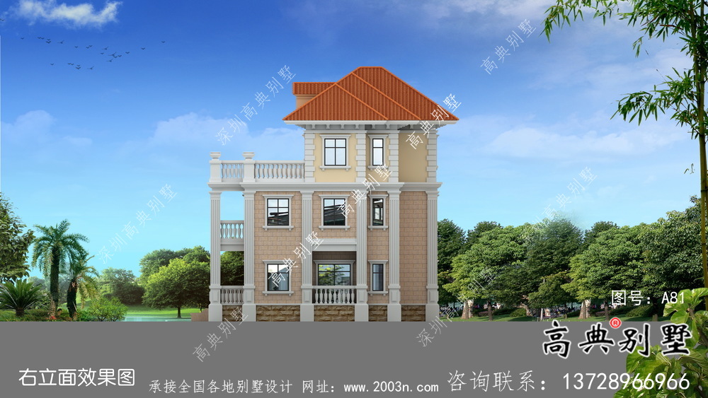 三層歐式古典豪宅別墅復式大客廳設計效果圖